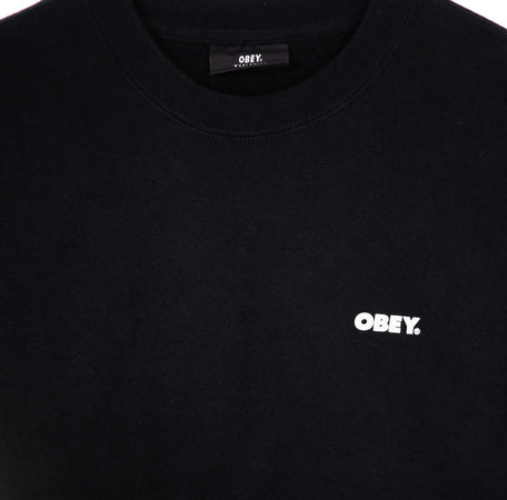 OBEY-Felpa-Girocollo-Uomo-Bold-Premium-Crew-Fleece-Black-da-uomo