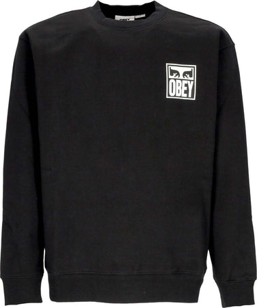 OBEY-Felpa-Girocollo-Uomo-Eyes-Icon-Crew-Premium-Fleece-Black-da-uomo