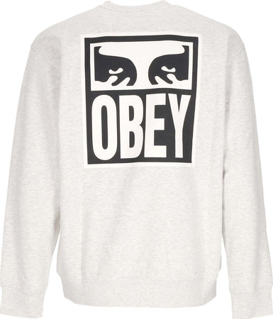 OBEY-Felpa-Girocollo-Uomo-Eyes-Icon-Crew-Premium-Fleece-Heather-Grey-da-uomo