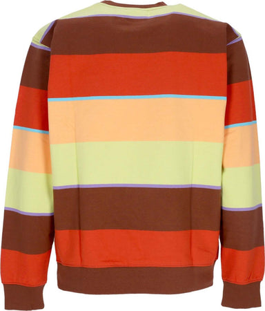 OBEY-Felpa-Girocollo-Uomo-Resol-Stripe-Crew-Fleece-Sepia-Multi-da-uomo