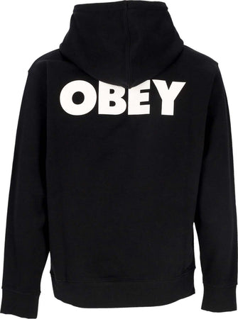 OBEY-Felpa-Leggera-Cappuccio-Uomo-Bold-Hood-Premium-French-Terry-Black-da-uomo