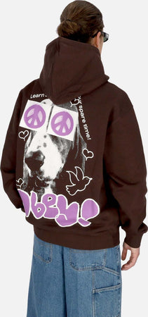 OBEY-Felpa-Leggera-Cappuccio-Uomo-Peace-Eyes-Box-Fit-Premium-Hoodie-Java-Brown-da-uomo