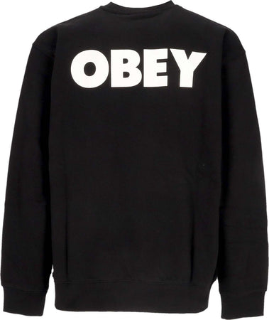 OBEY-Felpa-Leggera-Girocollo-Uomo-Bold-Box-Fit-Premium-Crew-Fleece-Black-da-uomo