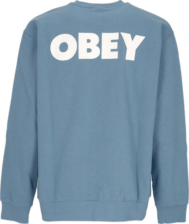 OBEY-Felpa-Leggera-Girocollo-Uomo-Bold-Box-Fit-Premium-Crew-Fleece-Coronet-Blue-da-uomo