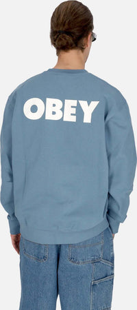 OBEY-Felpa-Leggera-Girocollo-Uomo-Bold-Box-Fit-Premium-Crew-Fleece-Coronet-Blue-da-uomo