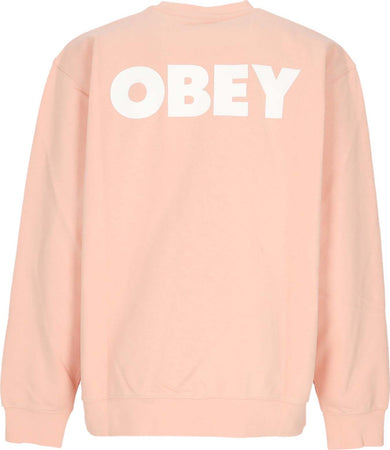 OBEY-Felpa-Leggera-Girocollo-Uomo-Bold-Box-Fit-Premium-Crew-Fleece-Peach-Parfait-da-uomo