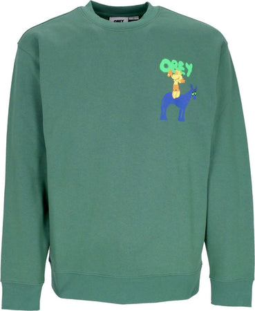 OBEY-Felpa-Leggera-Girocollo-Uomo-Donkey-Premium-French-Terry-Crew-Palm-Leaf-da-uomo