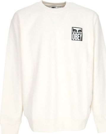 OBEY-Felpa-Leggera-Girocollo-Uomo-Eyes-Icon-2-Crew-Premium-French-Terry-Unbleached-da-uomo