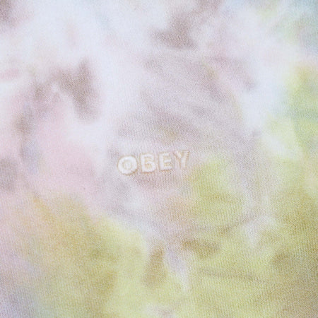 OBEY-Felpa-Leggera-Girocollo-Uomo-Mini-Bold-Recycled-Tie-Dye-Crew-Specialty-Fleece-Toffee-Multi-da-uomo