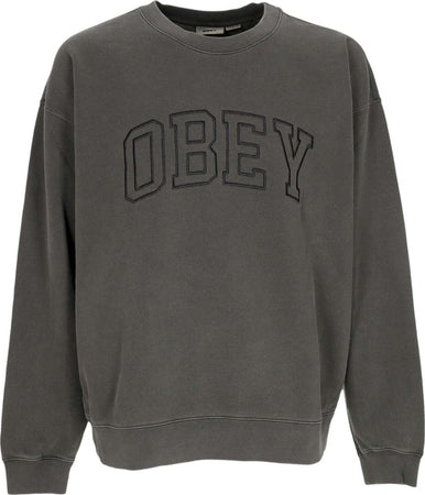 OBEY-Felpa-Leggera-Girocollo-Uomo-Pigment-Collegiate-Extra-Heavy-Crew-Fleece-Pigment-Pirate-Black-da-uomo