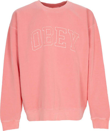 OBEY-Felpa-Leggera-Girocollo-Uomo-Pigment-Collegiate-Extra-Heavy-Crew-Fleece-Pigment-Shell-Pink-da-uomo
