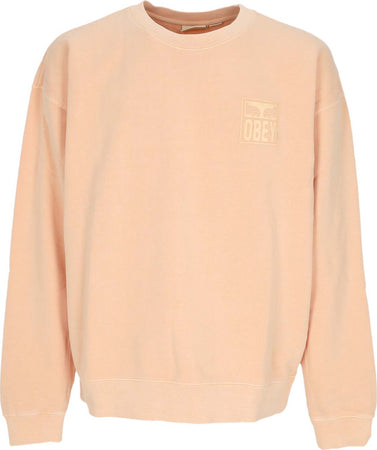 OBEY-Felpa-Leggera-Girocollo-Uomo-Pigment-Eyes-Icon-Extra-Heavy-Crew-Pigment-Peach-Parfait-da-uomo