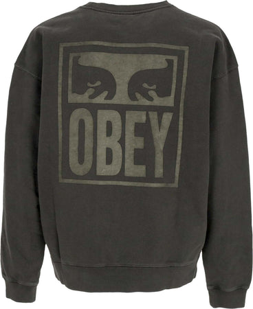 OBEY-Felpa-Leggera-Girocollo-Uomo-Pigment-Eyes-Icon-Extra-Heavy-Crew-Pigment-Pirate-Black-da-uomo