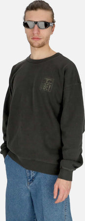 OBEY-Felpa-Leggera-Girocollo-Uomo-Pigment-Eyes-Icon-Extra-Heavy-Crew-Pigment-Pirate-Black-da-uomo