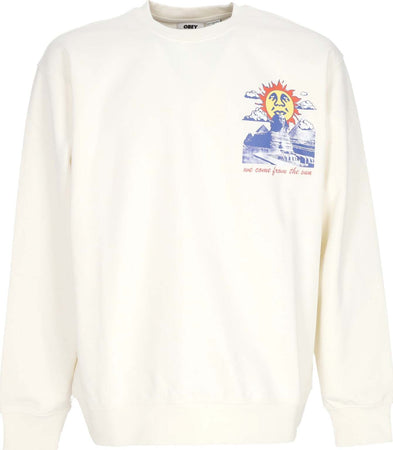 OBEY-Felpa-Leggera-Girocollo-Uomo-We-Come-From-the-Sun-Premium-French-Crew-Unbleached-da-uomo