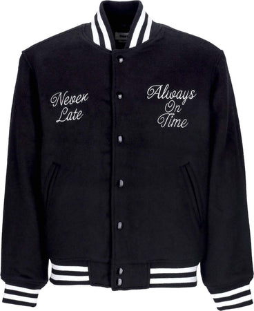 OBEY-Giubbotto-College-Uomo-Time-Varsity-Jacket-Black-da-uomo