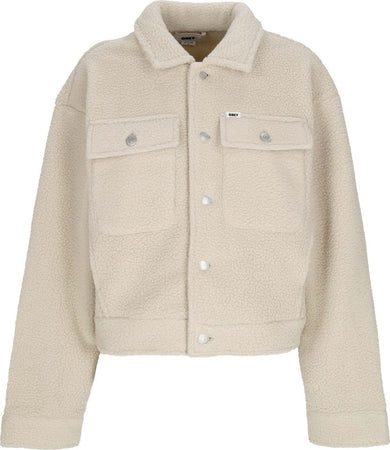 OBEY-Giubbotto-Pile-Donna-Melanie-Jacket-Silver-Grey-da-donna