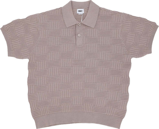 OBEY-Polo-Manica-Corta-Uomo-Alfred-Polo-Sweater-Silver-Grey-da-uomo