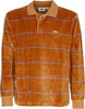 OBEY-Polo-Manica-Lunga-Uomo-Fete-Velour-Stripe-Polo-L/s-Brown-Sugar-Multi-da-uomo