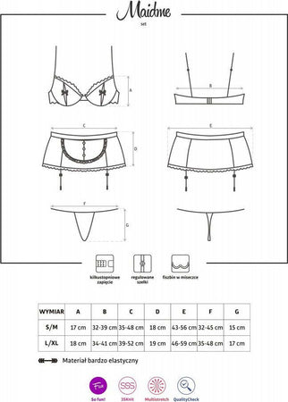 Obsessive Maidme Cameriera Sexy Lingerie Set 5 Pezzi Costume Travestimento Taglia S/M Salute e cura della persona/Erotismo e contraccezione/Abbigliamento erotico in pelle e latex/Donna/Set Kondorama - Martinsicuro, Commerciovirtuoso.it