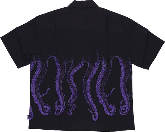 OCTOPUS-Camicia-Manica-Corta-Uomo-Outline-Shirt-Black/purple-da-uomo