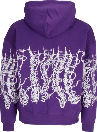 OCTOPUS-Felpa-Cappuccio-Uomo-Barbed-Wire-Hoodie-Purple-da-uomo