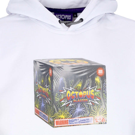 OCTOPUS-Felpa-Cappuccio-Uomo-Blaster-Hoodie-White-da-uomo