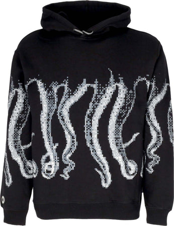 OCTOPUS-Felpa-Cappuccio-Uomo-Censored-Outline-Hoodie-Black-da-uomo