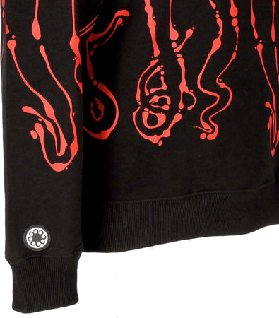 OCTOPUS-Felpa-Cappuccio-Uomo-Dripper-Hoodie-Black-da-uomo