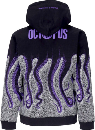 OCTOPUS-Felpa-Cappuccio-Uomo-Everywhere-Zipper-Hoodie-Black-da-uomo