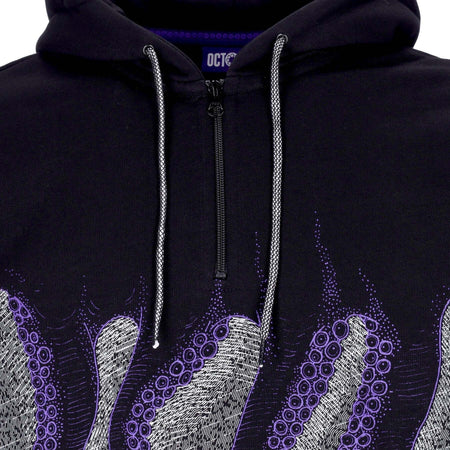 OCTOPUS-Felpa-Cappuccio-Uomo-Everywhere-Zipper-Hoodie-Black-da-uomo