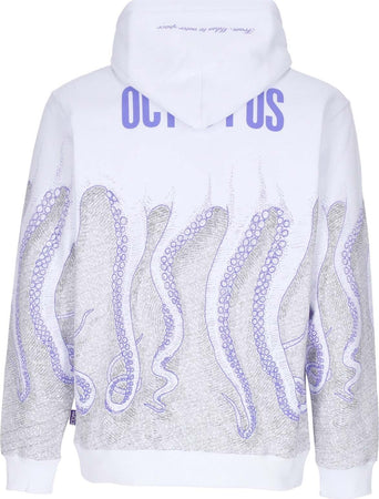 OCTOPUS-Felpa-Cappuccio-Uomo-Milan-Hoodie-White-da-uomo