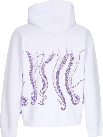 OCTOPUS-Felpa-Cappuccio-Uomo-Outline-Logo-Hoodie-White-da-uomo