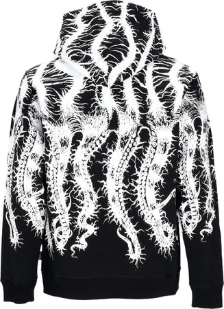OCTOPUS-Felpa-Cappuccio-Uomo-Roots-Hoodie-Black-da-uomo