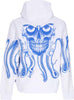 OCTOPUS-Felpa-Cappuccio-Uomo-Skull-Hoodie-White-da-uomo
