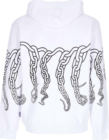 OCTOPUS-Felpa-Leggera-Cappuccio-Uomo-Chain-Hoodie-White-da-uomo