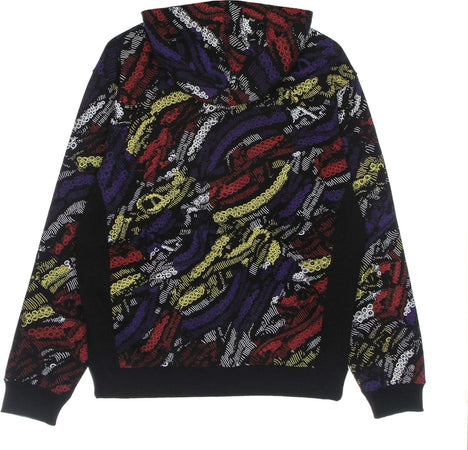 OCTOPUS-Felpa-Leggera-Cappuccio-Uomo-Deco-Hoodie-Black-da-uomo
