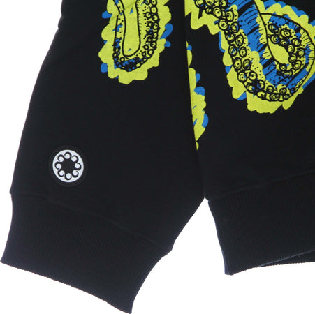 OCTOPUS-Felpa-Leggera-Cappuccio-Uomo-Draft-Hoodie-Black-da-uomo