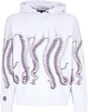 OCTOPUS-Felpa-Leggera-Cappuccio-Uomo-Fuzzy-Hoodie-White-da-uomo
