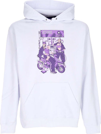 OCTOPUS-Felpa-Leggera-Cappuccio-Uomo-Gas-Hoodie-White-da-uomo