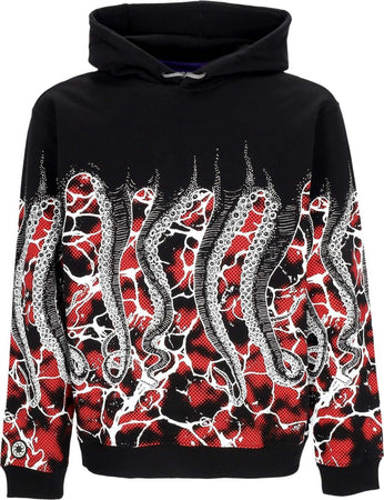 OCTOPUS-Felpa-Leggera-Cappuccio-Uomo-Marble-Hoodie-Black-da-uomo