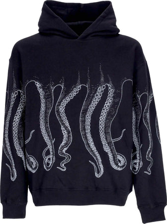 OCTOPUS-Felpa-Leggera-Cappuccio-Uomo-Outline-Hoodie-Black-da-uomo