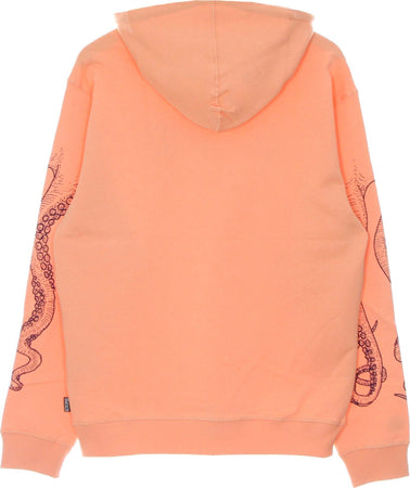 OCTOPUS-Felpa-Leggera-Cappuccio-Uomo-Outline-Logo-Hoodie-Peach-da-uomo