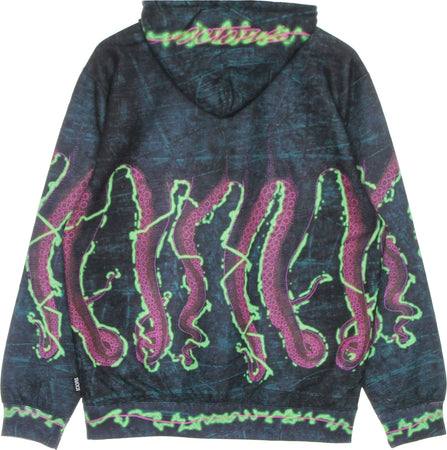 OCTOPUS-Felpa-Leggera-Cappuccio-Uomo-Shake-Hoodie-Black-da-uomo
