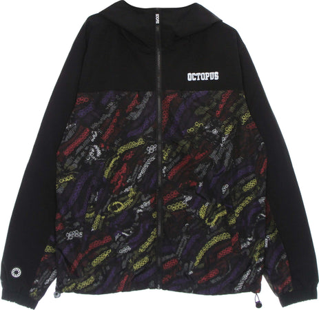 OCTOPUS-Giacca-a-Vento-Uomo-Deco-Hood-Jacket-Black-da-uomo