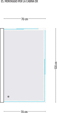 Ogomondo Box Cabina Doccia Corner 3 Lati Serigrafato 70x120x70 Destro + Piatto Doccia Acrilico Fai da te/Attrezzature per cucine e bagni/Attrezzature per bagni/Docce e componenti doccia/Box doccia Ogomondo - Martina Franca, Commerciovirtuoso.it