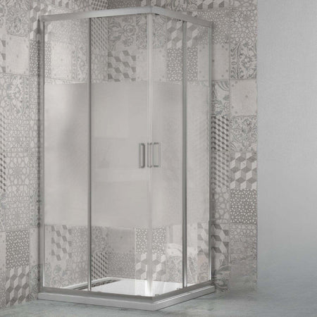Ogomondo Box Doccia Angolare Con Ante Scorrevoli Profilo Cromato 4 Millimetri ACIDATO SERIGRAFATO Fai da te/Attrezzature per cucine e bagni/Attrezzature per bagni/Docce e componenti doccia/Box doccia Ogomondo - Martina Franca, Commerciovirtuoso.it