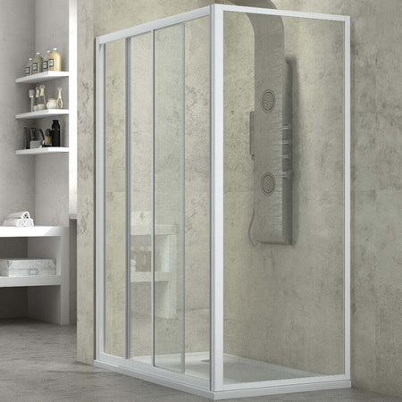 Ogomondo Cabina Doccia Slide 3 Lati Cristallo Temprato Trasparente 100x80x80 Fai da te/Attrezzature per cucine e bagni/Attrezzature per bagni/Docce e componenti doccia/Box doccia Ogomondo - Martina Franca, Commerciovirtuoso.it