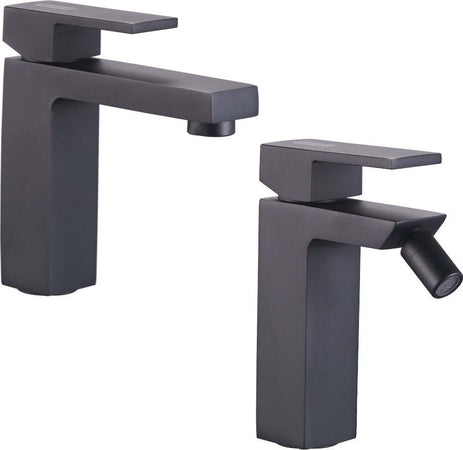 Ogomondo-Coppia-Rubinetti-Miscelatori-per-Lavabo-Bidet-Purple-Colore-Nero-Black