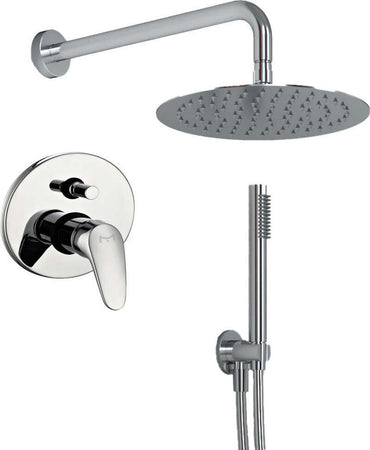 OGOMONDO Kit Doccia Tondo 4 Completo di Soffione Doccetta e Miscelatore con Deviatore Delfino Fai da te/Attrezzature per cucine e bagni/Attrezzature per bagni/Docce e componenti doccia/Filtri supporti e soffioni doccia/Docce fisse Ogomondo - Martina Franca, Commerciovirtuoso.it